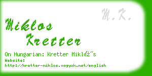 miklos kretter business card